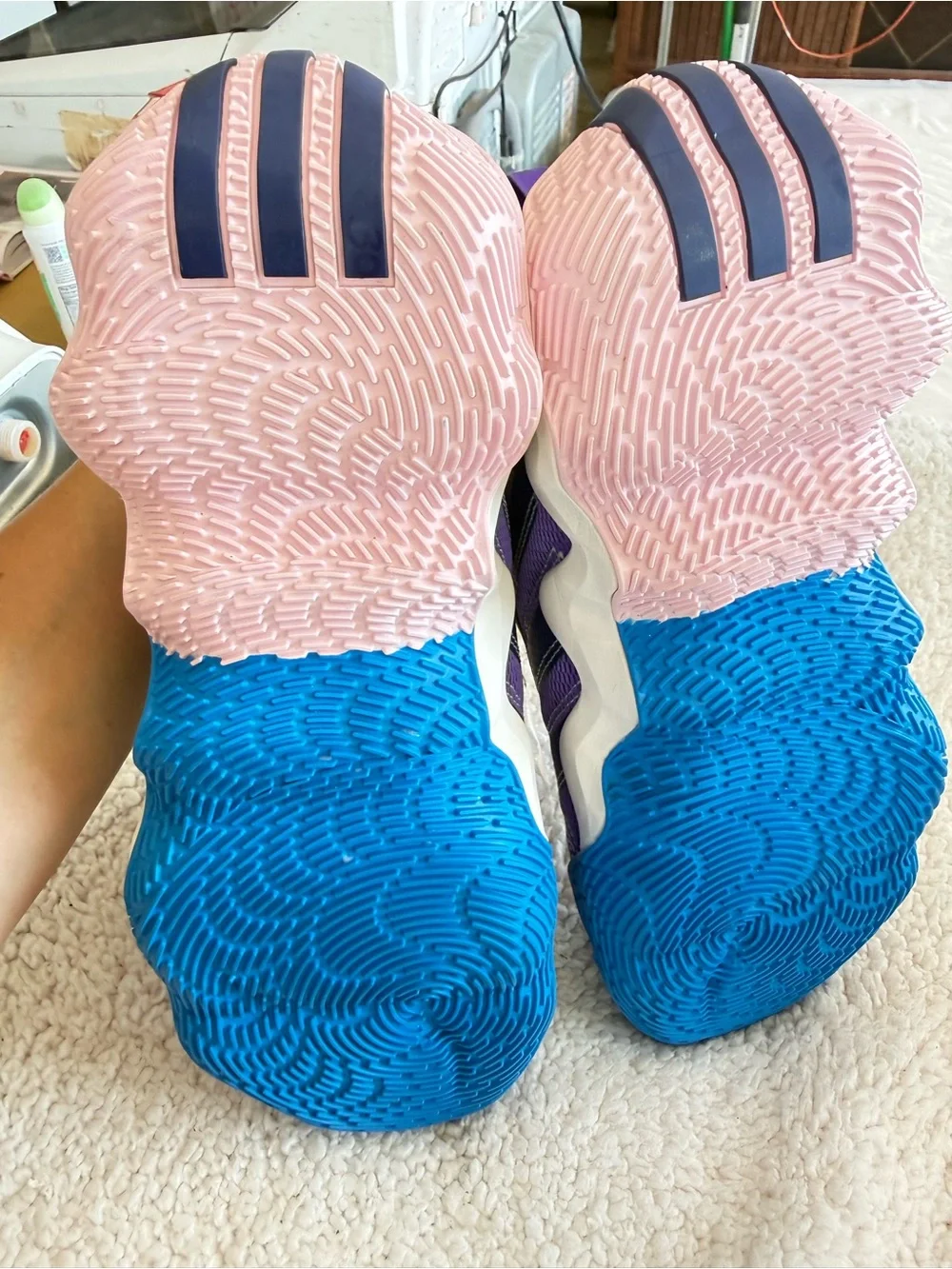 “NWT” “SIZE 9.5” WOMENS ADIDAS EXIBIT B’ ACTIVE PURPLE MINT RUSH BASKETBALL